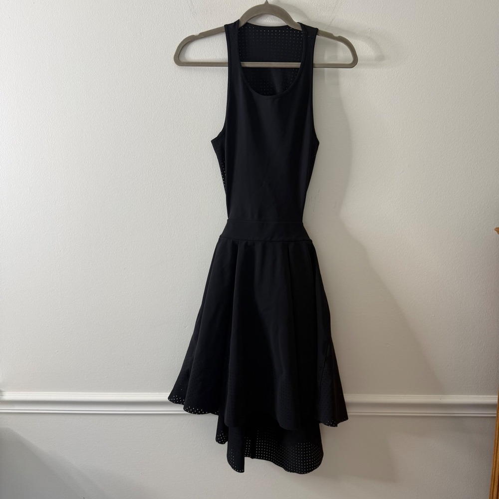 Lululemon Away Dress Black Laser Cut  Athletic Tennis size 8
